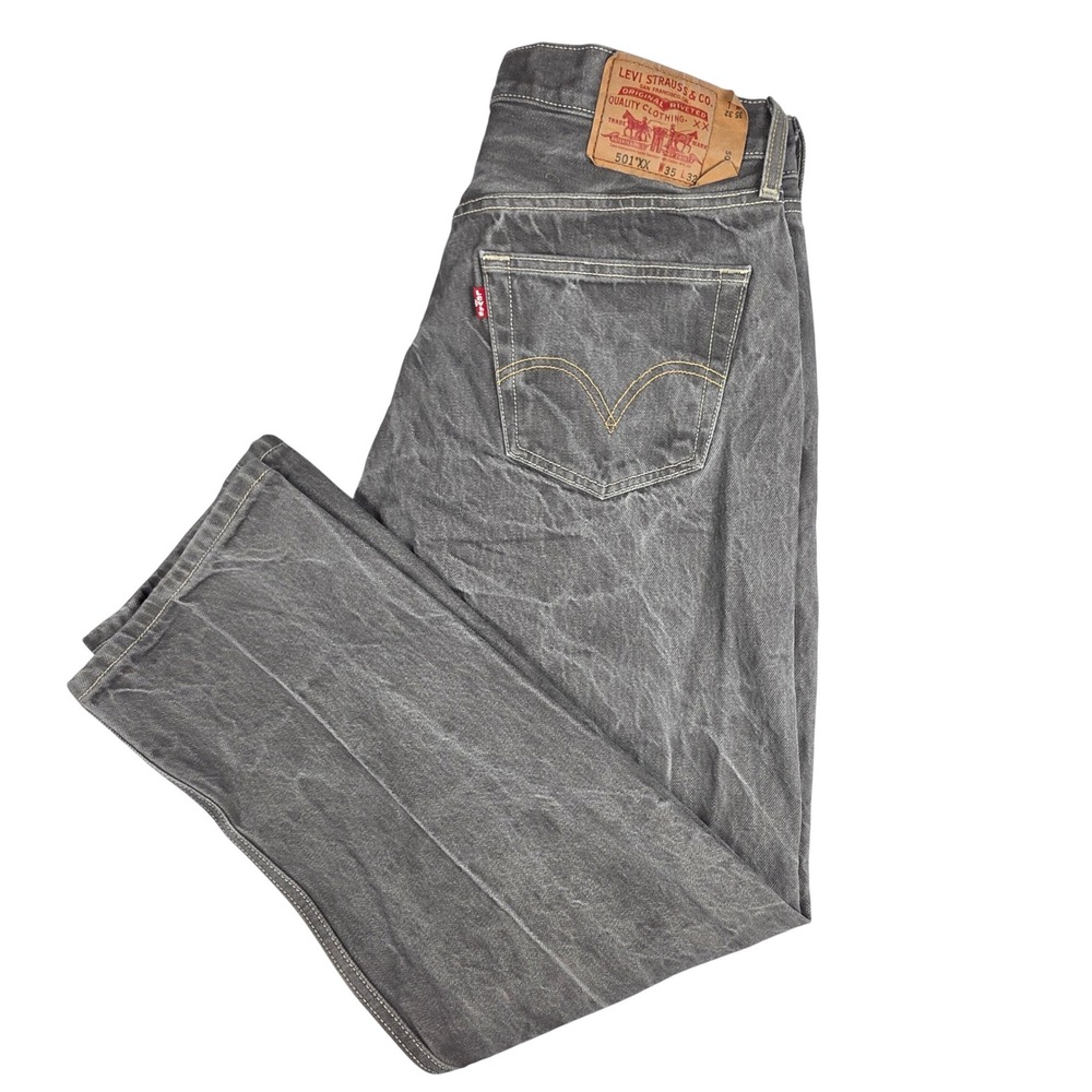Levi's 501XX Mens Jeans 35x32 (32x29 measured) Straight Leg Gray Wash Denim‎